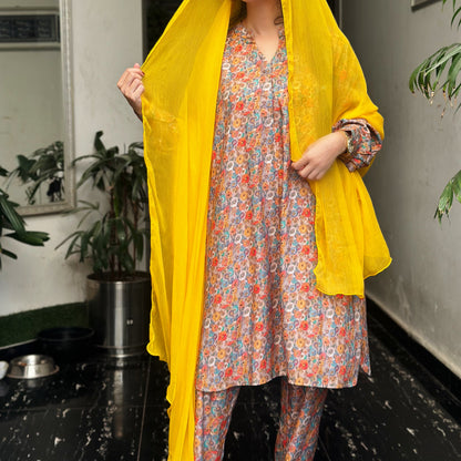 2 Pcs Multi Floral Dhanak