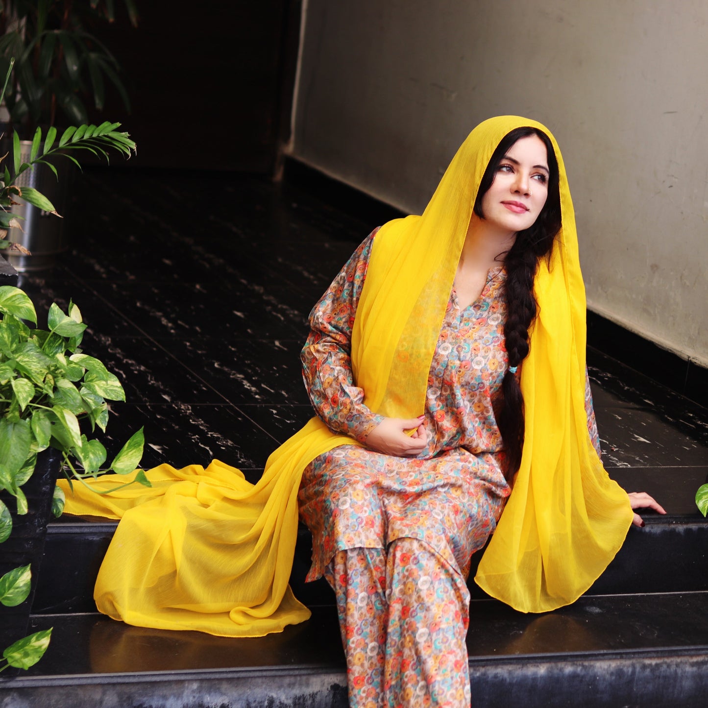 2 Pcs Multi Floral Dhanak