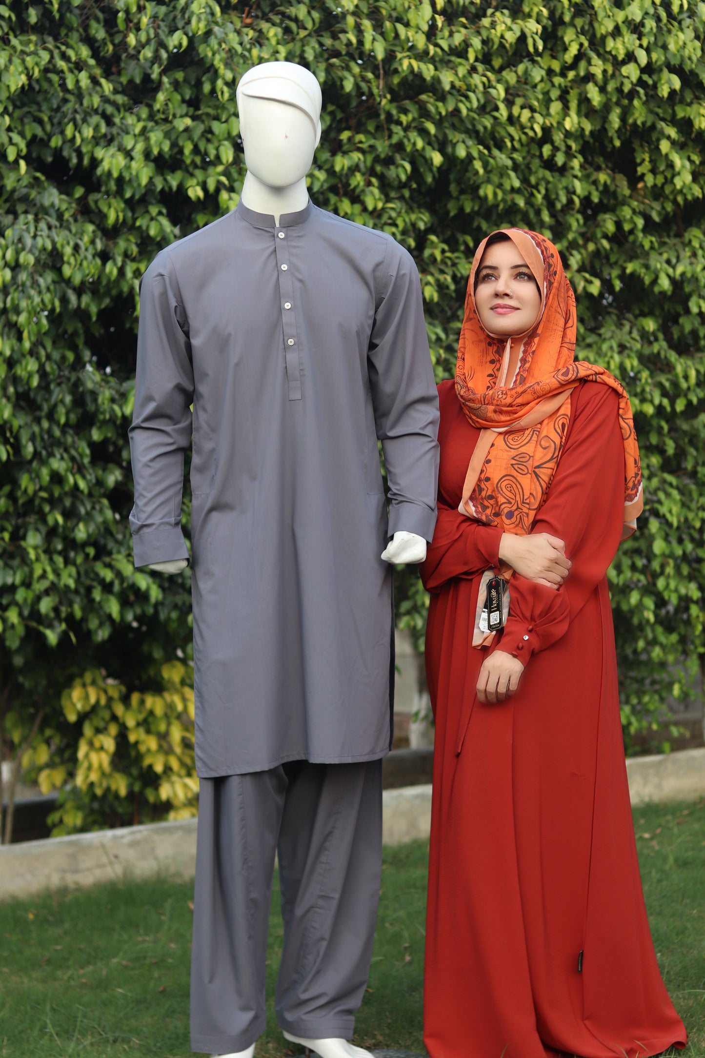 Stylish Grey Shalwar Kameez