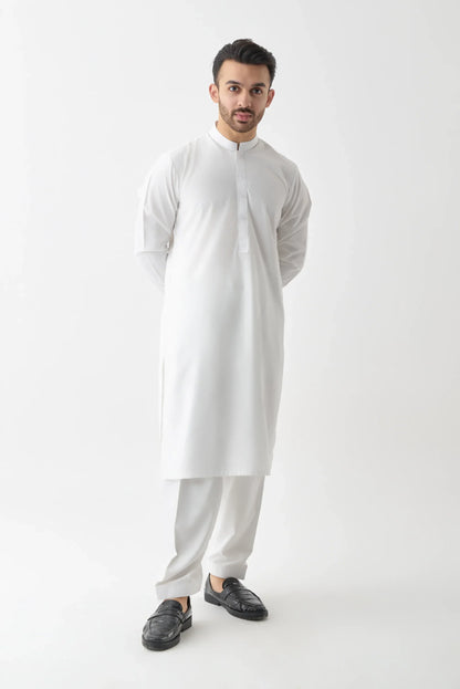 Stylish White Shalwar Kameez